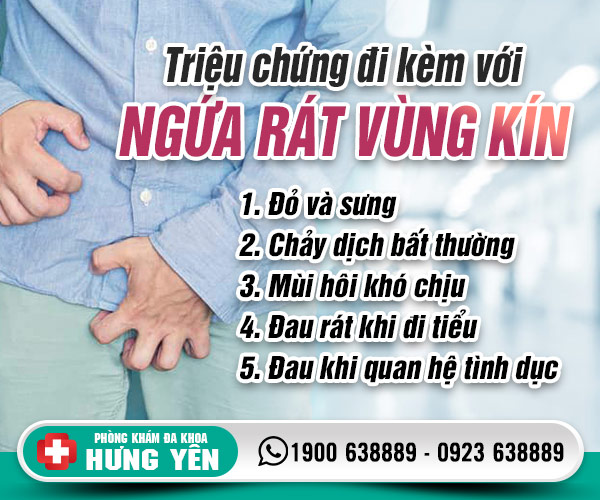 Triệu chứng đi kèm với ngứa rát ở vùng kín