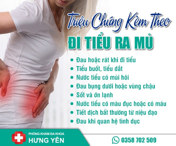 Triệu chứng kèm theo đi tiểu ra mủ