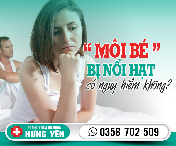 Môi bé bị nổi hạt có nguy hiểm không